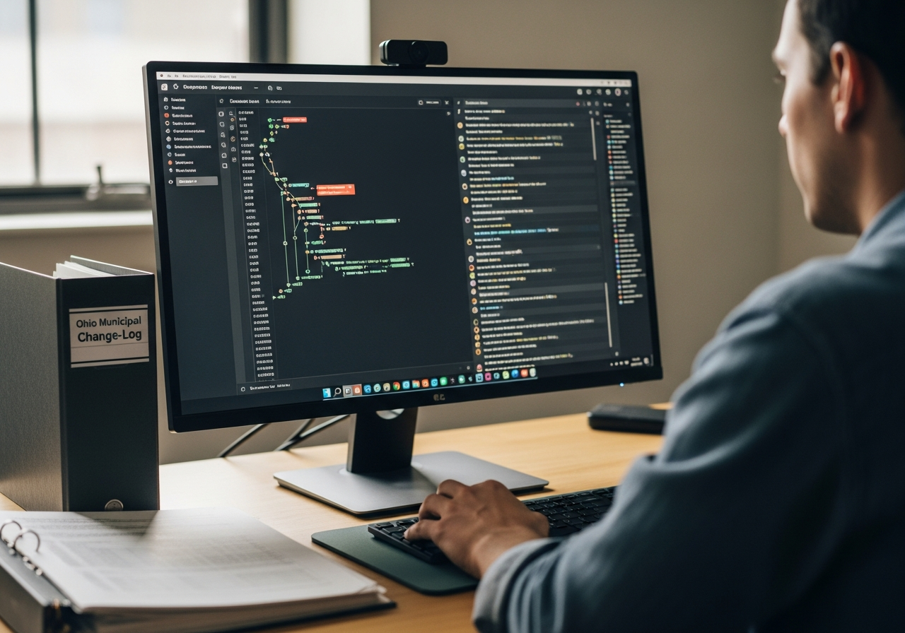 A merge request and full commit history under review before a change reaches production